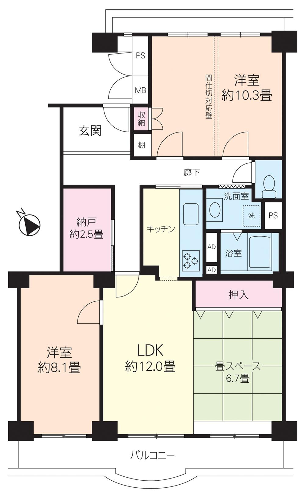 Floor plan. 2LDK + S (storeroom), Price 16.8 million yen, Occupied area 88.29 sq m , Balcony area 13.48 sq m