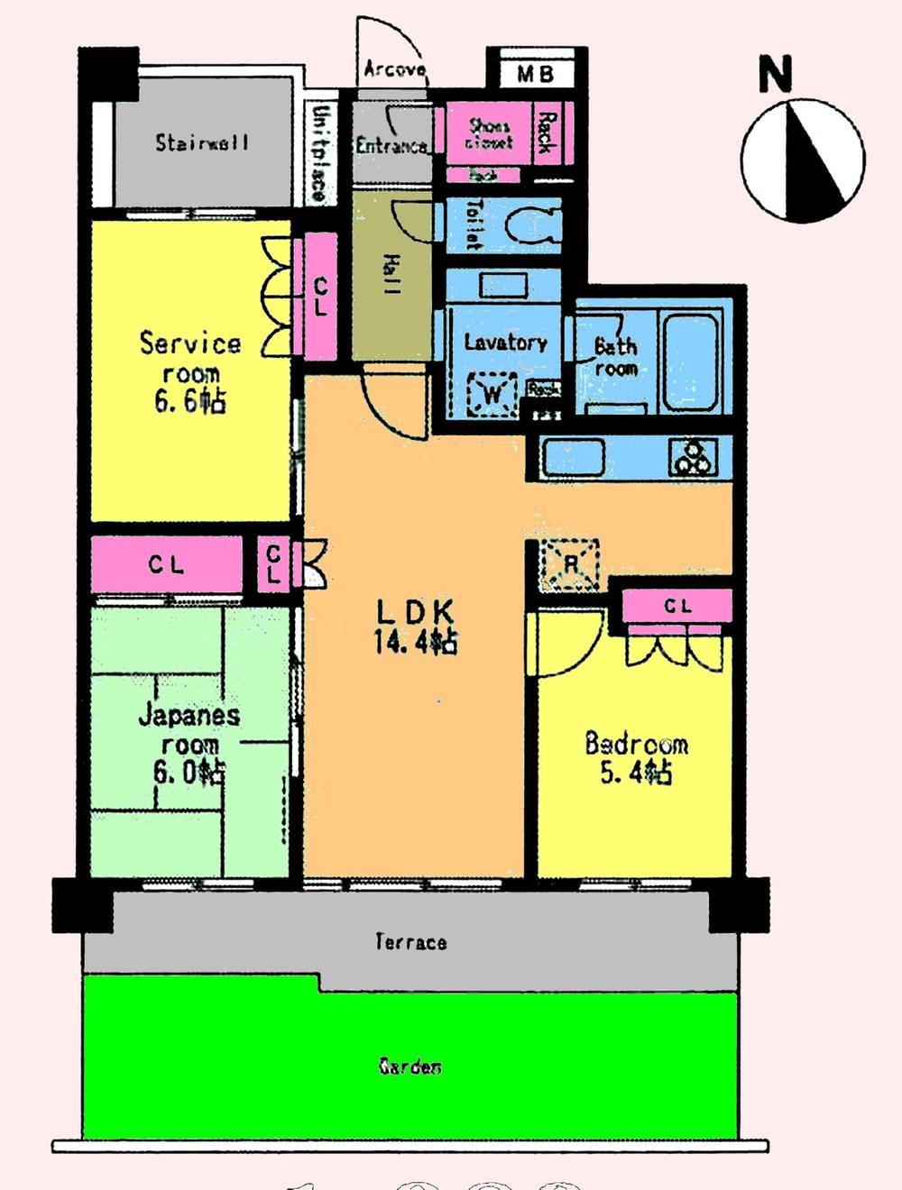 Floor plan. 2LDK + S (storeroom), Price 19,800,000 yen, Occupied area 68.81 sq m