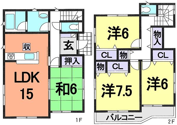 Floor plan. 25,800,000 yen, 4LDK, Land area 122.93 sq m , Building area 99.22 sq m