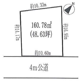 Compartment figure. Land price 24,320,000 yen, Land area 160.78 sq m