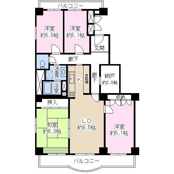 Floor plan. 4LDK + S (storeroom), Price 13.8 million yen, Occupied area 89.21 sq m , Balcony area 13.35 sq m