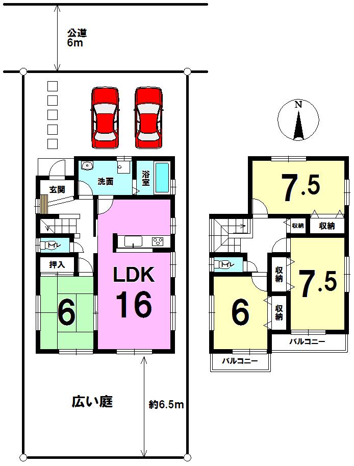 Floor plan. 28.8 million yen, 4LDK, Land area 165 sq m , Building area 105.99 sq m