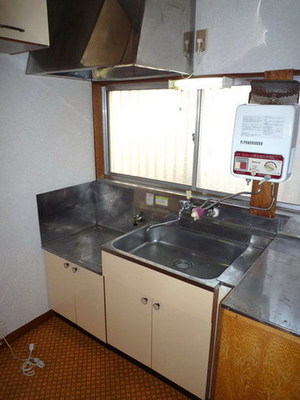 Kitchen. Water heater with kitchen