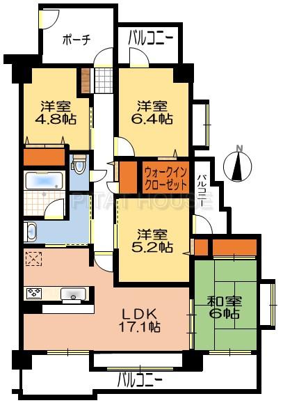 Floor plan. 4LDK, Price 19,800,000 yen, Occupied area 86.14 sq m , Balcony area 18.44 sq m floor plan