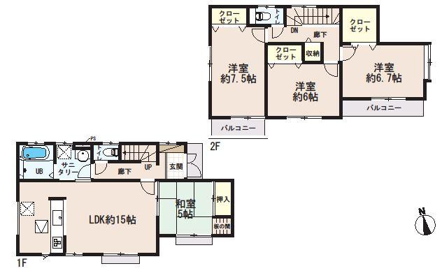 Floor plan. (10 Building), Price 31,800,000 yen, 4LDK, Land area 120.04 sq m , Building area 98.95 sq m
