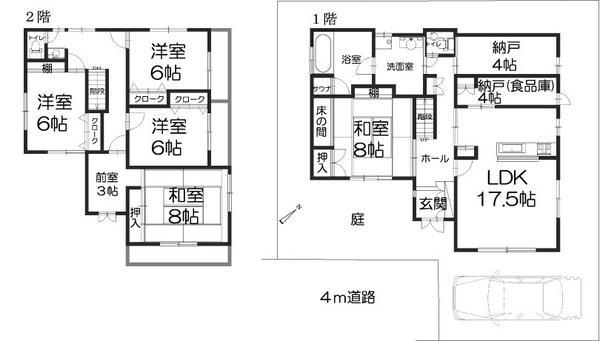 Floor plan. 23,900,000 yen, 5LDK+S, Land area 229.22 sq m , Building area 164.03 sq m
