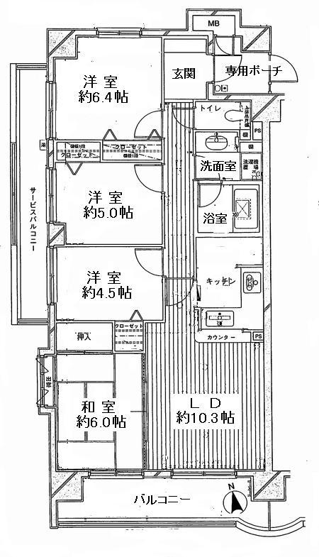 Floor plan. 3LDK, Price 22.5 million yen, Occupied area 78.82 sq m , Balcony area 17.9 sq m