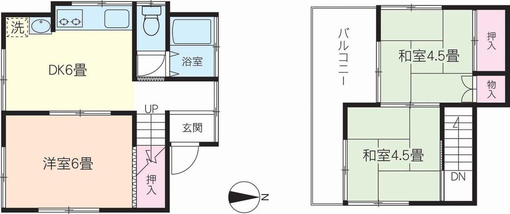 Floor plan. 6.5 million yen, 3DK, Land area 53.71 sq m , Building area 45.85 sq m