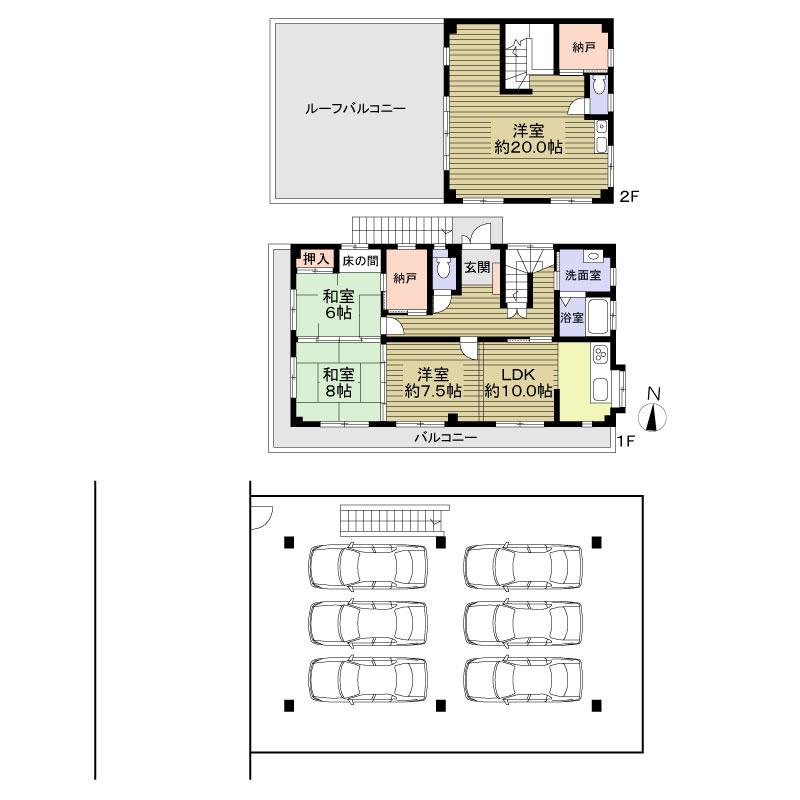 Floor plan. 38,800,000 yen, 4LDK + 2S (storeroom), Land area 157.4 sq m , Building area 131.79 sq m
