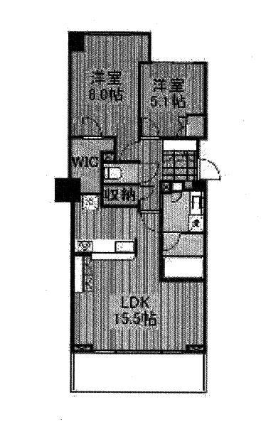 Floor plan. 2LDK, Price 24,900,000 yen, Occupied area 67.04 sq m , Balcony area 10.86 sq m