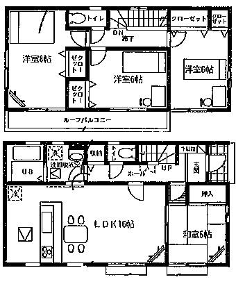 Floor plan. (1 Building), Price 29,800,000 yen, 4LDK, Land area 188.9 sq m , Building area 98.53 sq m