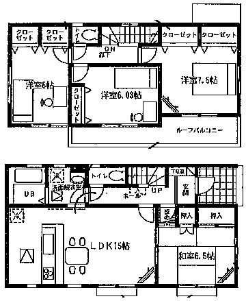 Floor plan. (Building 2), Price 30,800,000 yen, 4LDK, Land area 188.91 sq m , Building area 99.77 sq m