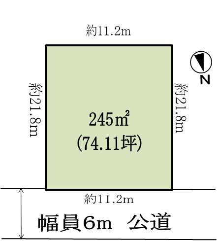 Compartment figure. Land price 22,800,000 yen, In land area 245 sq m 6m public road surface, Car loading and unloading is also a breeze