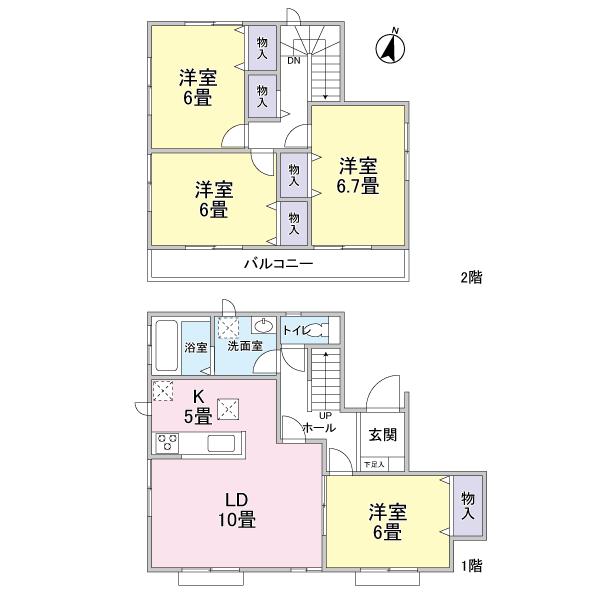 Floor plan. 23,900,000 yen, 4LDK, Land area 122.18 sq m , Building area 95.64 sq m