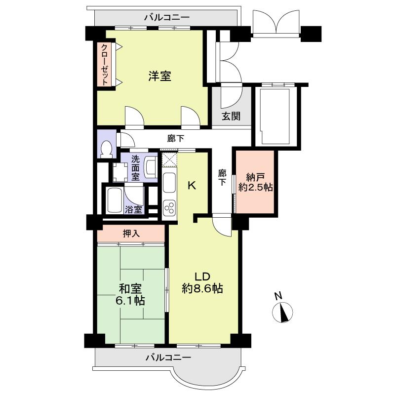 Floor plan. 2LDK + S (storeroom), Price 14.3 million yen, Occupied area 72.08 sq m , Balcony area 9.74 sq m