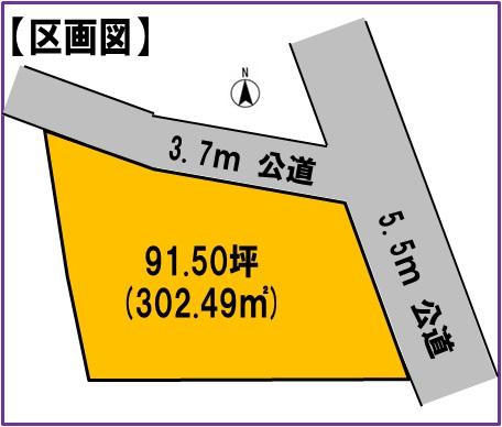 Compartment figure. Land price 26,800,000 yen, Land area 302.49 sq m