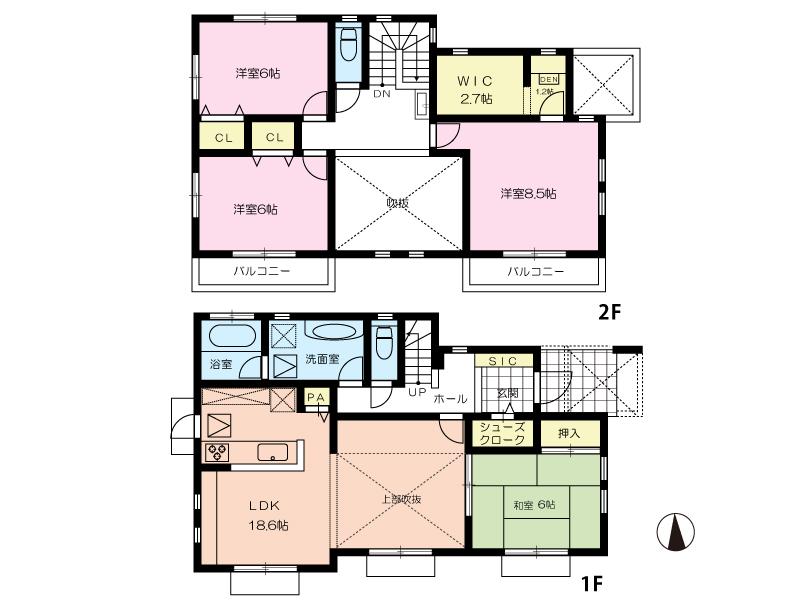 Building plan example (floor plan). Building plan example Building price 18.9 million yen, Building area 117.58 sq m
