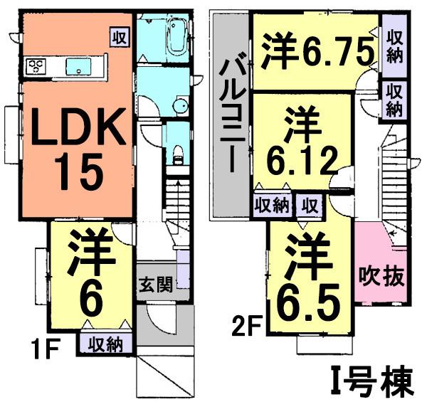 Floor plan. (I Building), Price 25,800,000 yen, 4LDK, Land area 120.05 sq m , Building area 98.12 sq m