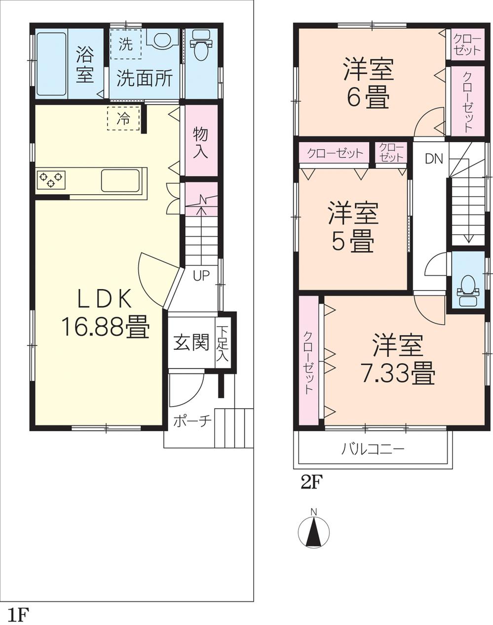 Floor plan. 23.8 million yen, 3LDK, Land area 82.87 sq m , Building area 85.49 sq m