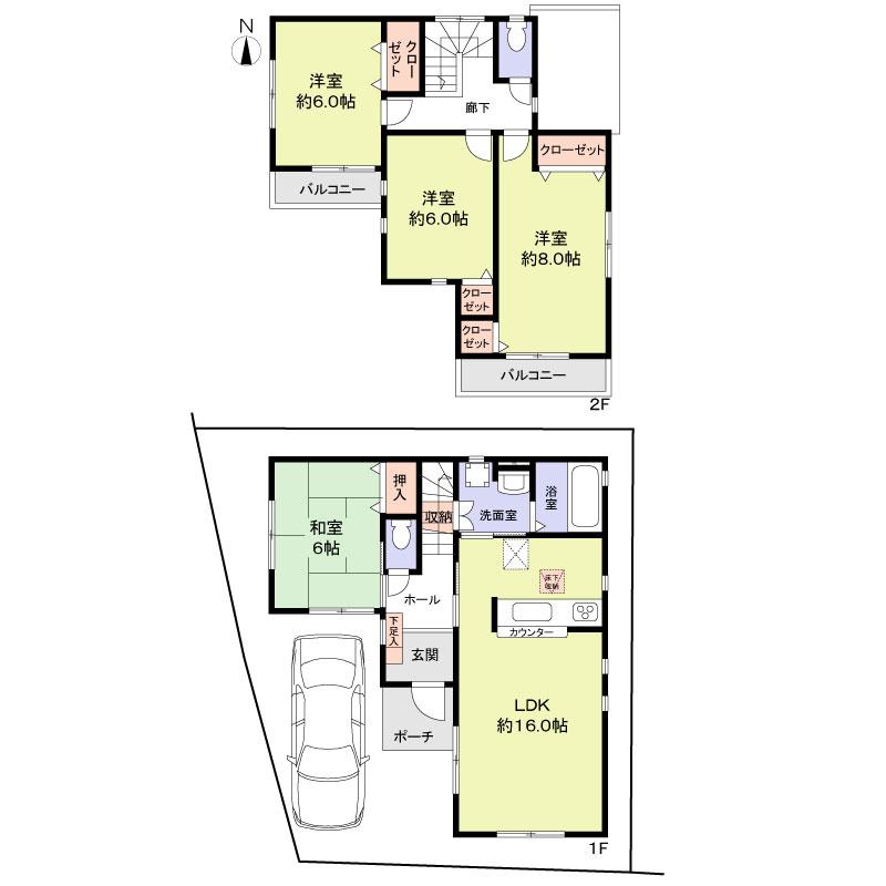 Floor plan. 37,800,000 yen, 4LDK, Land area 100.02 sq m , Building area 99.36 sq m