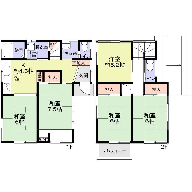 Floor plan. 11 million yen, 5DK, Land area 130.82 sq m , Building area 85.73 sq m