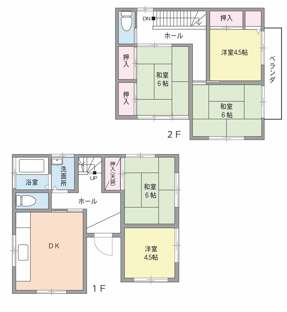Floor plan. 9.8 million yen, 5DK, Land area 150 sq m , Building area 150 sq m