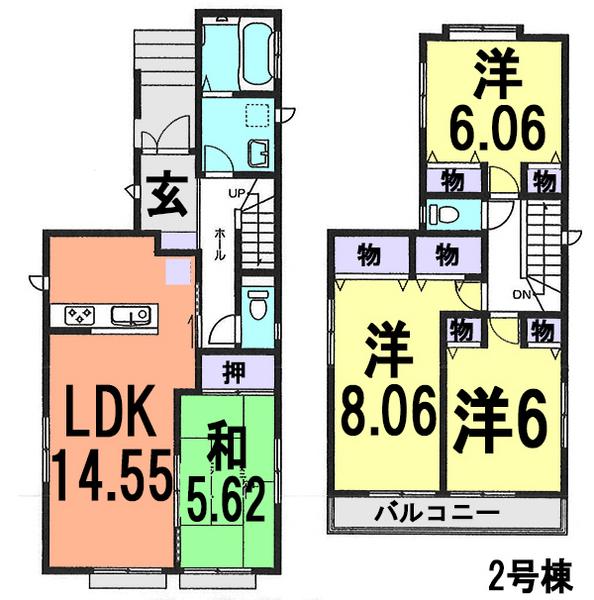Floor plan. (Building 2), Price 28.8 million yen, 4LDK, Land area 117.06 sq m , Building area 97.5 sq m