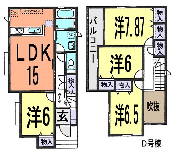Floor plan. (D Building), Price 27,800,000 yen, 4LDK, Land area 118.67 sq m , Building area 100.19 sq m