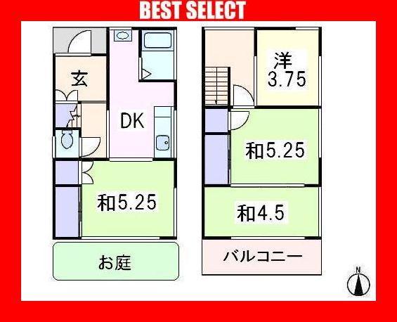 Floor plan. 7.2 million yen, 4DK, Land area 52 sq m , Building area 49.56 sq m