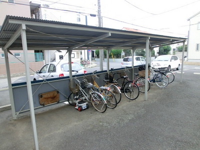 Other common areas. On-site bicycle parking lot with a roof