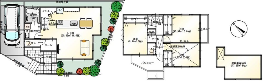 Floor plan. 29,700,000 yen, 3LDK, Land area 99.81 sq m , Building area 97.5 sq m south daylighting balcony two places! !