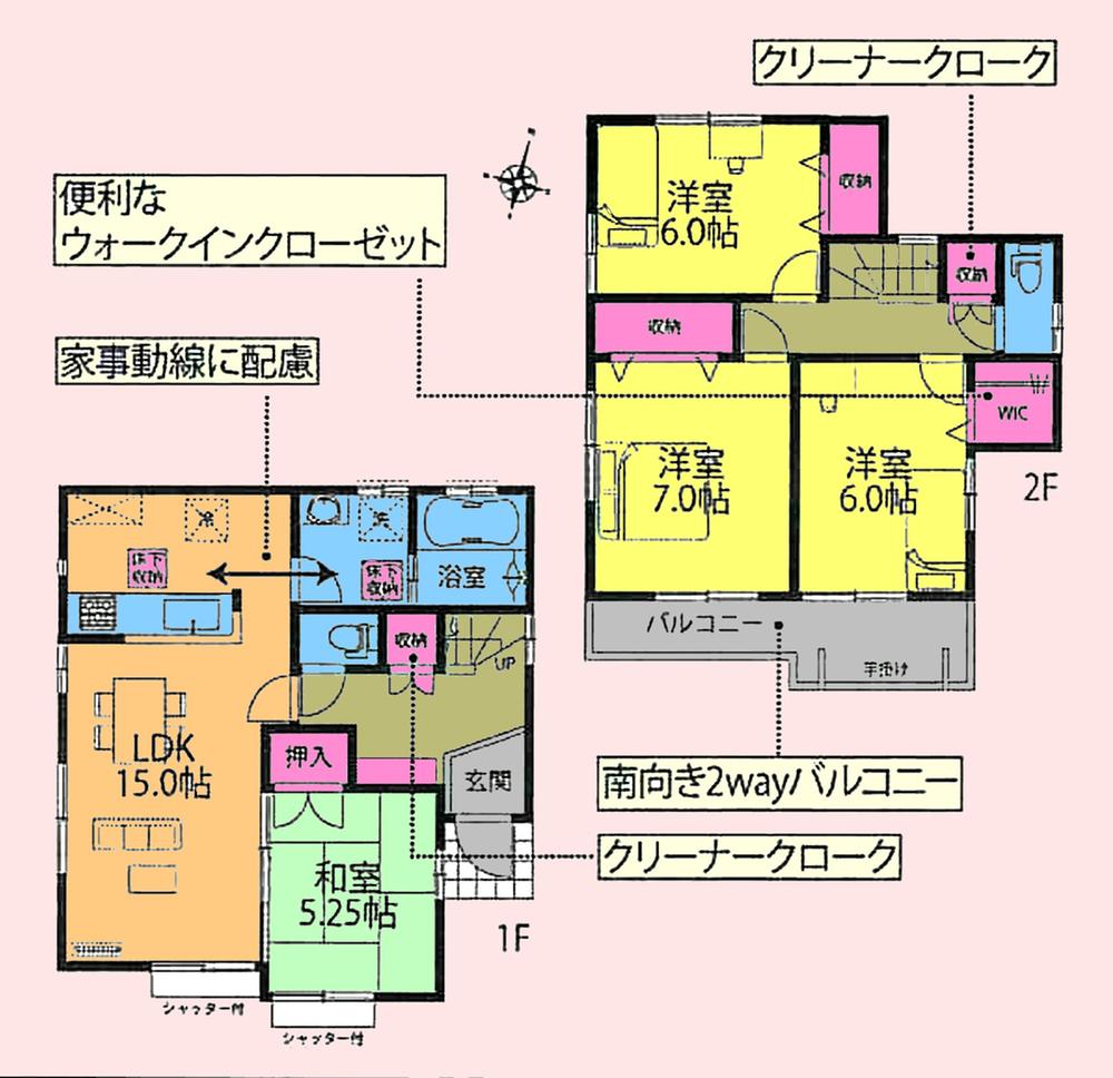 Floor plan. (3 Building), Price 32,500,000 yen, 4LDK, Land area 107.56 sq m , Building area 96.05 sq m