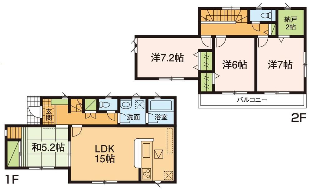Floor plan. 29,800,000 yen, 4LDK + S (storeroom), Land area 185.4 sq m , Building area 97.19 sq m