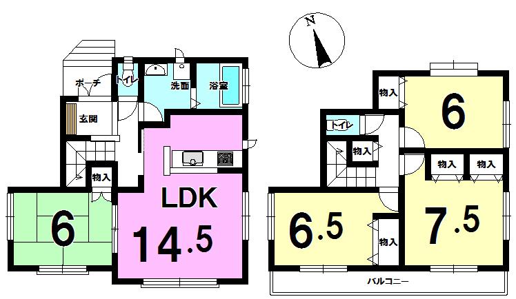 Floor plan. (B Building), Price 31,800,000 yen, 4LDK, Land area 118.74 sq m , Building area 96.87 sq m
