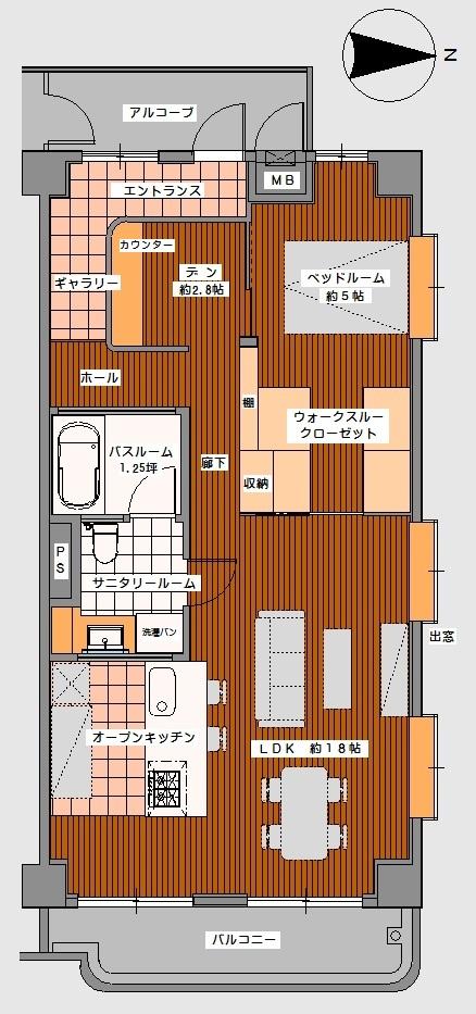 Floor plan. 1LDK + S (storeroom), Price 24 million yen, Footprint 72 sq m , Balcony area 8.04 sq m