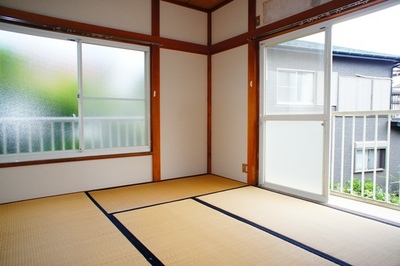 Living and room. Bright two-sided lighting Japanese-style room