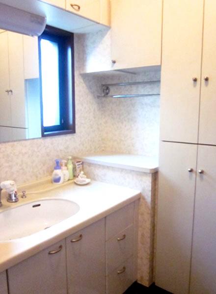 Wash basin, toilet. Please look at storage capacity of the washroom!