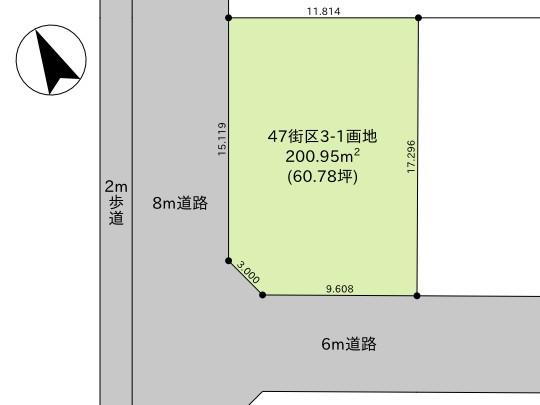 Compartment figure. Land price 25,119,000 yen, Land area 200.95 sq m