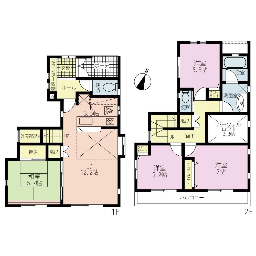 Floor plan. 27,800,000 yen, 4LDK, Land area 120.11 sq m , Building area 98.82 sq m