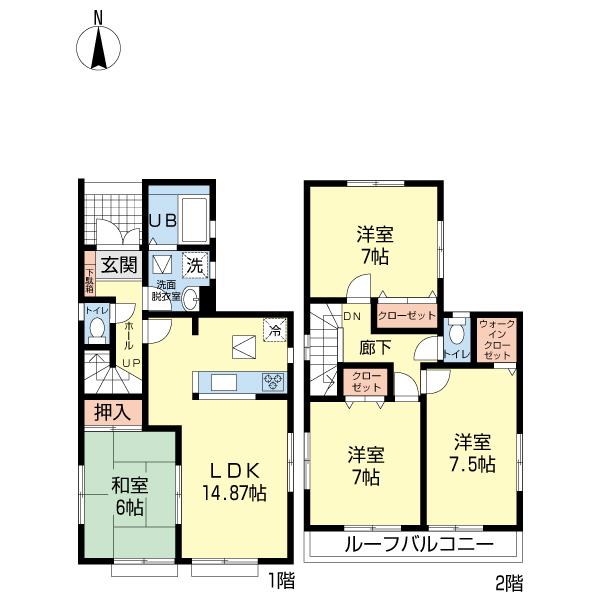 Floor plan. 31,900,000 yen, 4LDK, Land area 105 sq m , Building area 98.53 sq m