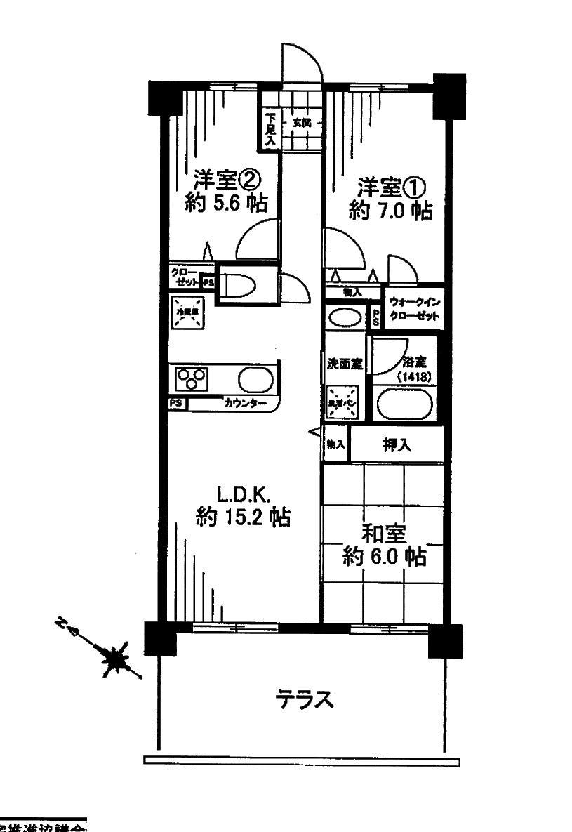 Floor plan. 3LDK, Price 20,900,000 yen, Occupied area 72.28 sq m