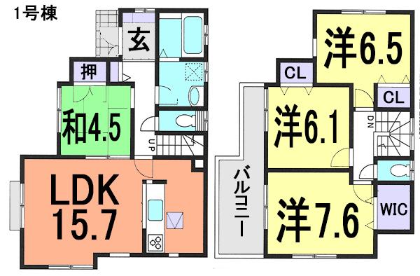 Floor plan. 25,800,000 yen, 4LDK, Land area 108.5 sq m , Building area 96.05 sq m