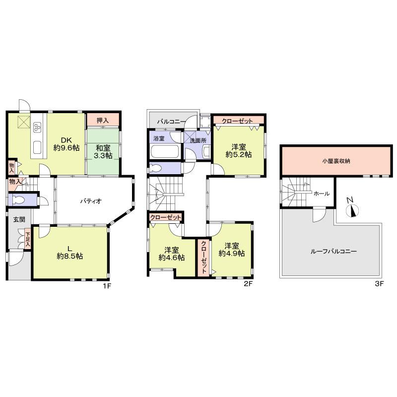 Floor plan. 31,950,000 yen, 4LDK, Land area 102.53 sq m , Building area 96.43 sq m