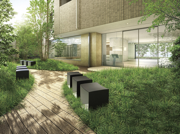 Features of the building.  [Planning three of the courtyard] As you enjoy your favorite relaxation depending on the mood, Installed three of the courtyard with different features. (Courtyard Rendering CG of petting)