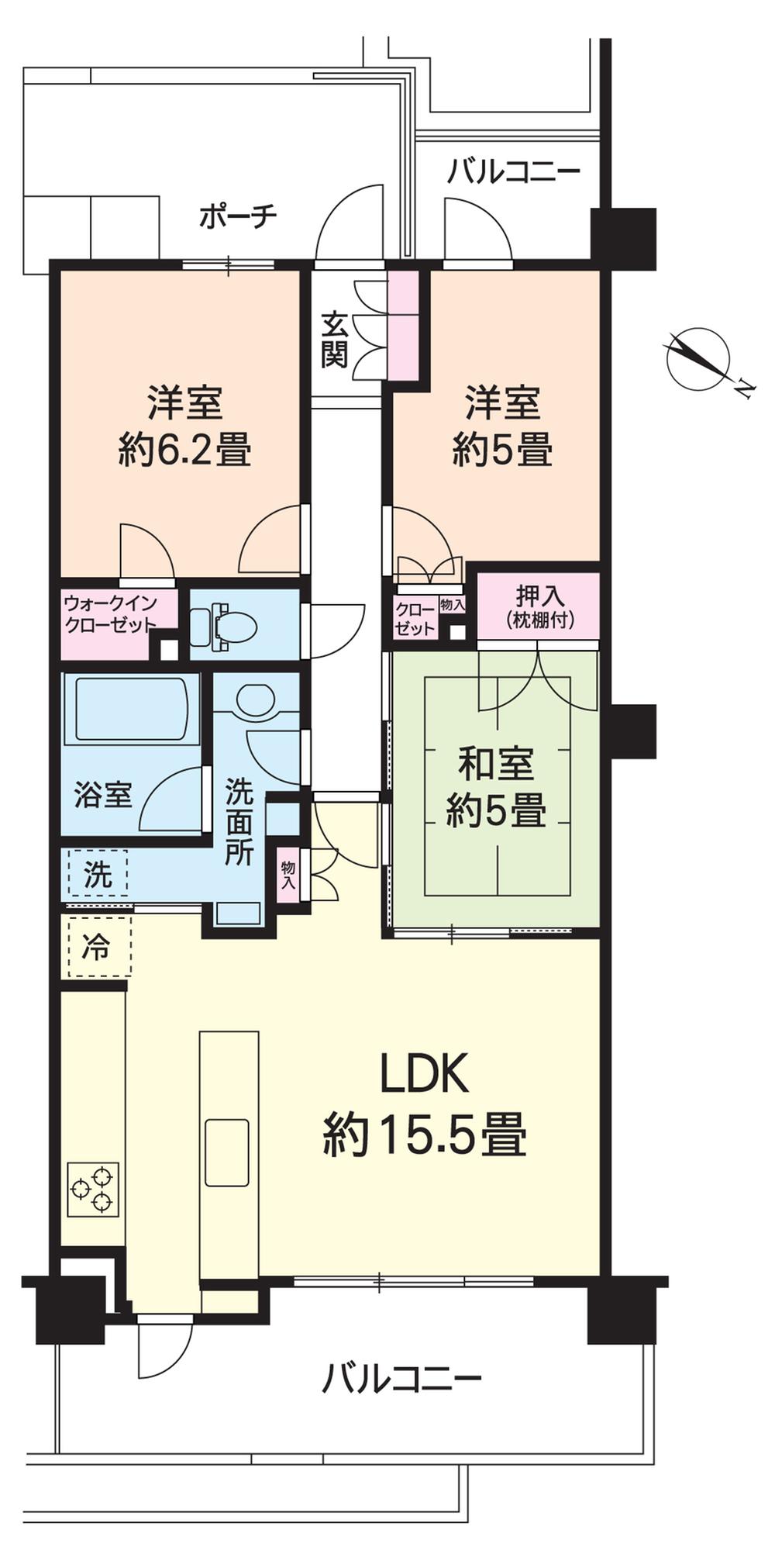 Floor plan. 3LDK, Price 21.9 million yen, Occupied area 72.47 sq m , Balcony area 16.13 sq m