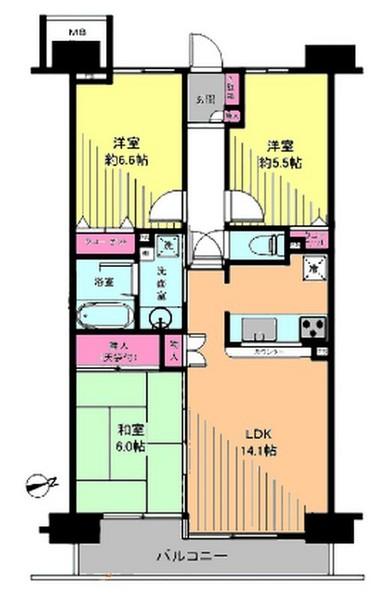 Floor plan. 3LDK, Price 18,800,000 yen, Occupied area 68.63 sq m , If the balcony area 8.84 sq m drawings and the present situation is different will honor the current state