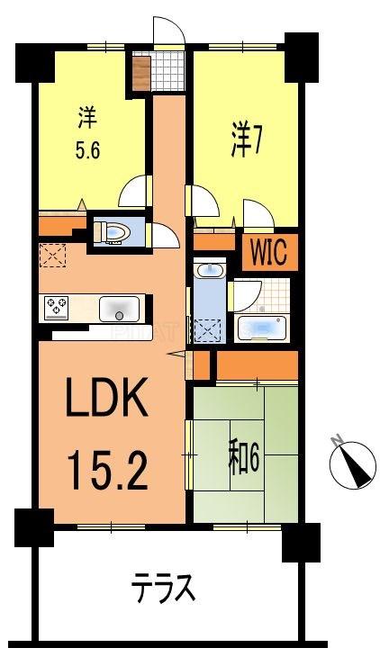 Floor plan. 3LDK, Price 20,900,000 yen, Occupied area 72.78 sq m floor plan