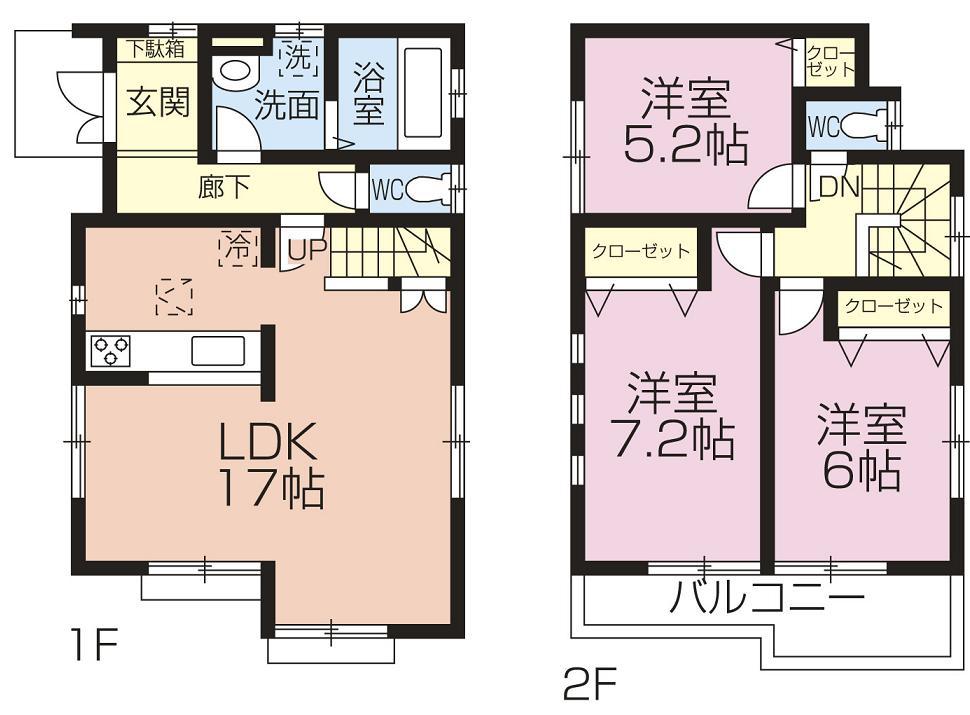 Floor plan. 22,800,000 yen, 3LDK, Land area 86.86 sq m , There is a building area of ​​83.63 sq m Pledge LDK17
