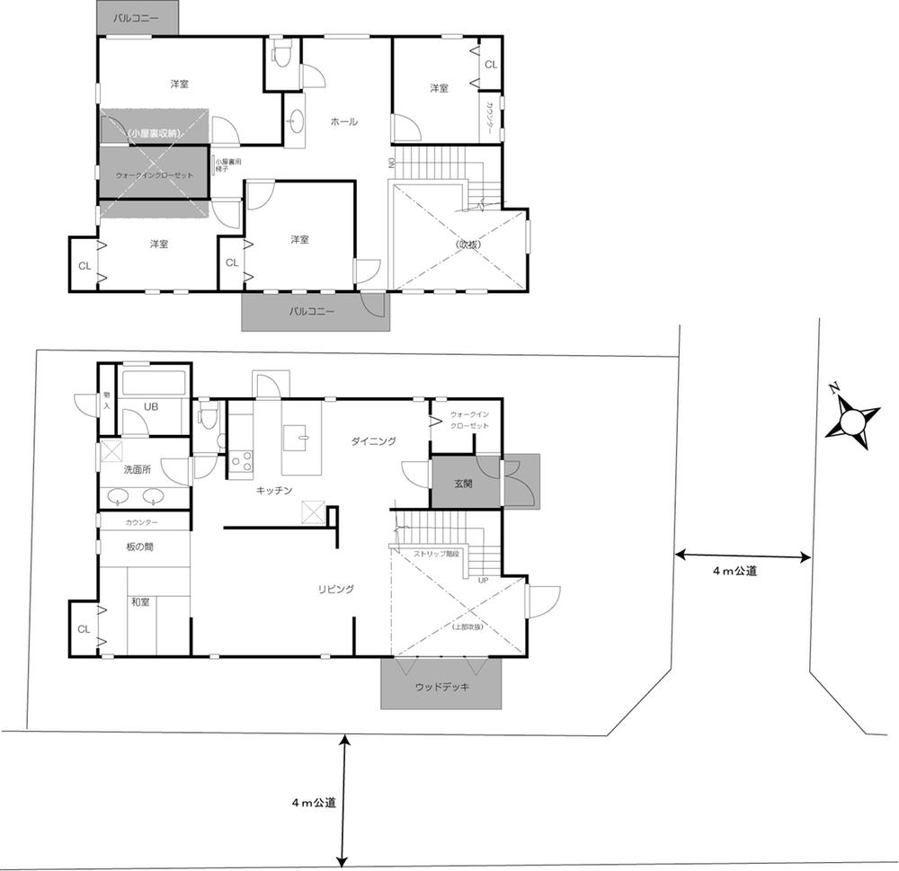 Floor plan. 42,800,000 yen, 5LDK + 3S (storeroom), Land area 198.22 sq m , Building area 151.94 sq m 5LDK + 3S + P, Anyway wide.