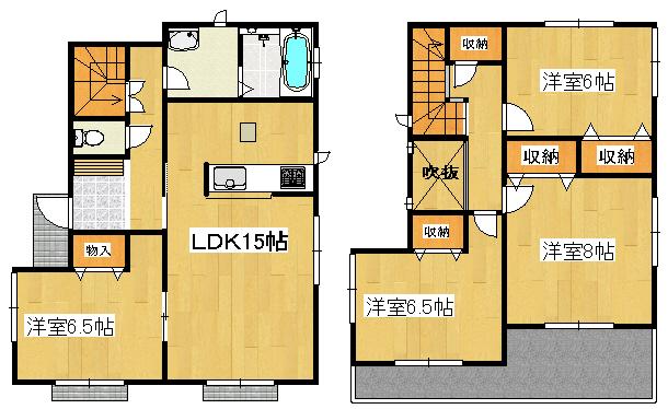 Floor plan. (A Building), Price 26,800,000 yen, 4LDK, Land area 120.01 sq m , Building area 100.19 sq m